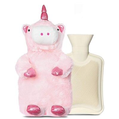 hot and cold hot water bottles rubber and cute 3d unicorn hot water bag cover