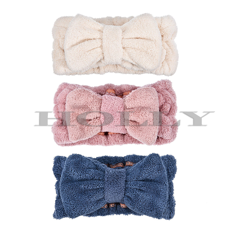 high quality luxury spa makeup face wash polyester wide elastic head band