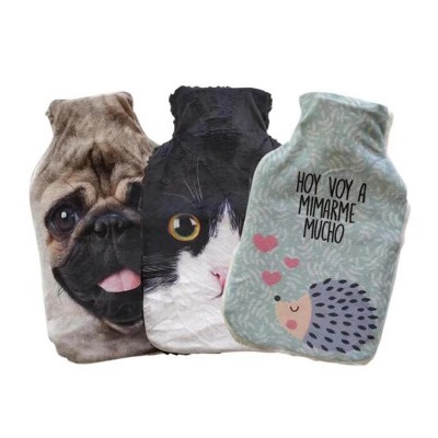 carton bs rubber warm water bag hot water bottle with fleece cover