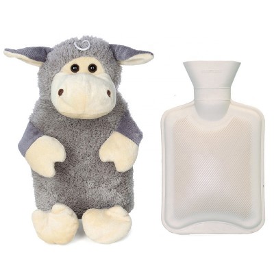 hand warmer custom cute animals rubber hot water bottle plush cover for kids